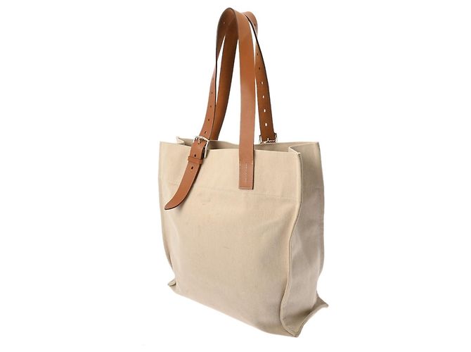 Borsa tote Hermès Etrivière oro ecru D'oro Crudo - vista 3