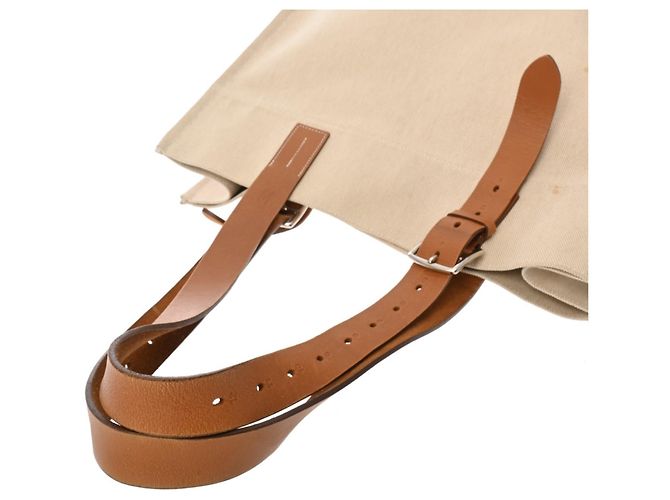 Borsa tote Hermès Etrivière oro ecru D'oro Crudo - vista 4