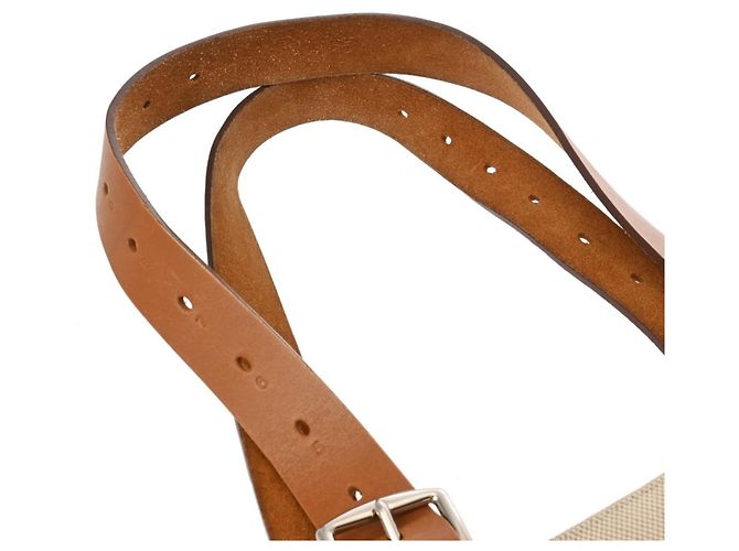 Borsa tote Hermès Etrivière oro ecru D'oro Crudo - vista 5