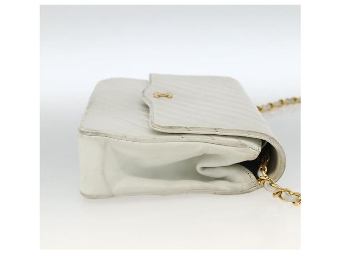 Chanel Matelassé Chain Leather Bianco - vista 5