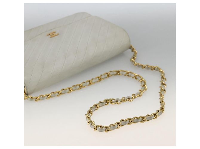 Chanel Matelassé Chain Leather Bianco - vista 7