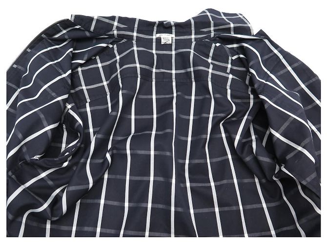 Kelly Hermès NUOVA GIACCA HERMES CON ZIP LOGO CALECHE A QUADRI 34 XS COTONE Blu navy - vista 4