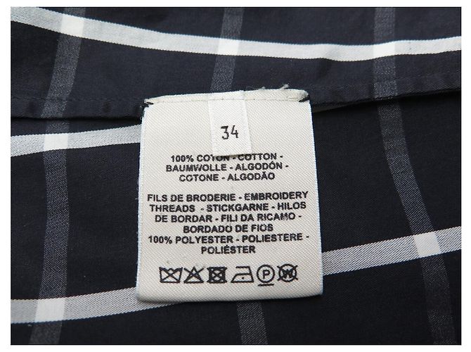 Kelly Hermès NUOVA GIACCA HERMES CON ZIP LOGO CALECHE A QUADRI 34 XS COTONE Blu navy - vista 6