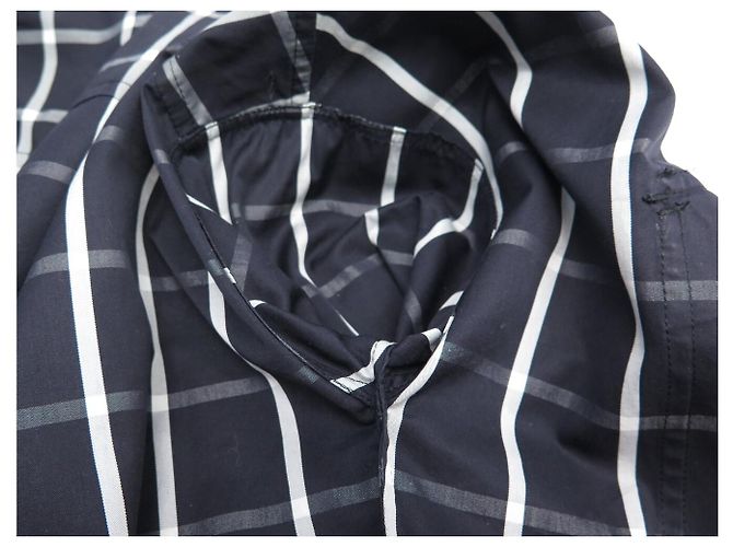 Kelly Hermès NUOVA GIACCA HERMES CON ZIP LOGO CALECHE A QUADRI 34 XS COTONE Blu navy - vista 9