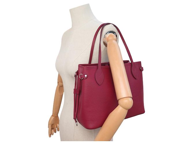 NEW LOUIS VUITTON NEVERFULL PM 118LV32 EPI LEATHER RASPBERRY BAG Fuschia - view 8