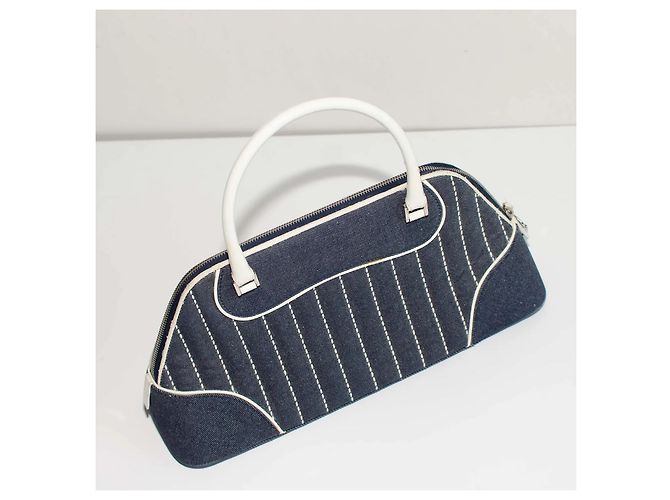Borsa Christian Dior Montaigne Chris 1947 Bianco Blu - vista 8
