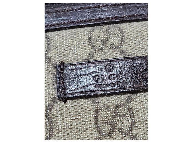 GUCCI GG Plus Monogram Umhängetasche mit doppelter Schnalle Beige/Braun - Ansicht 6