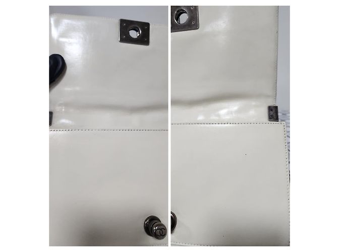 Borsa Boy Medium con Chiusura Chanel Crema/Nera Nero Crudo - vista 10