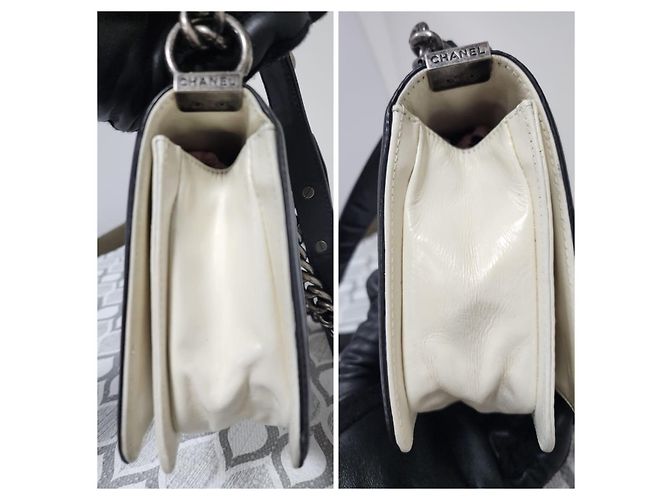 Borsa Boy Medium con Chiusura Chanel Crema/Nera Nero Crudo - vista 5