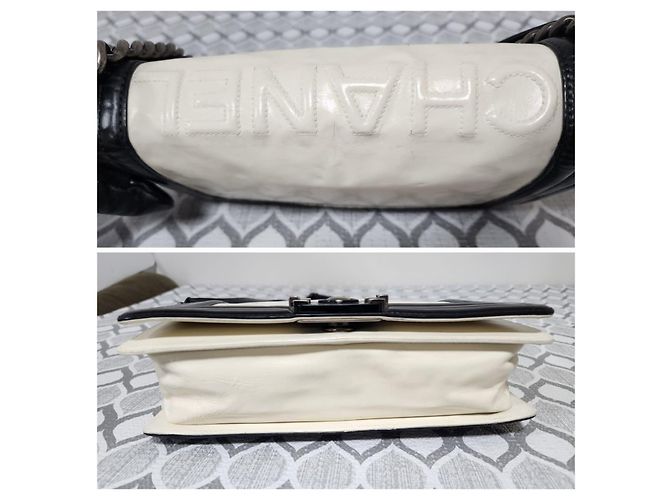 Borsa Boy Medium con Chiusura Chanel Crema/Nera Nero Crudo - vista 6