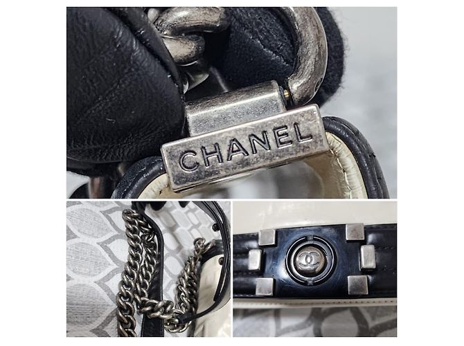 Borsa Boy Medium con Chiusura Chanel Crema/Nera Nero Crudo - vista 9