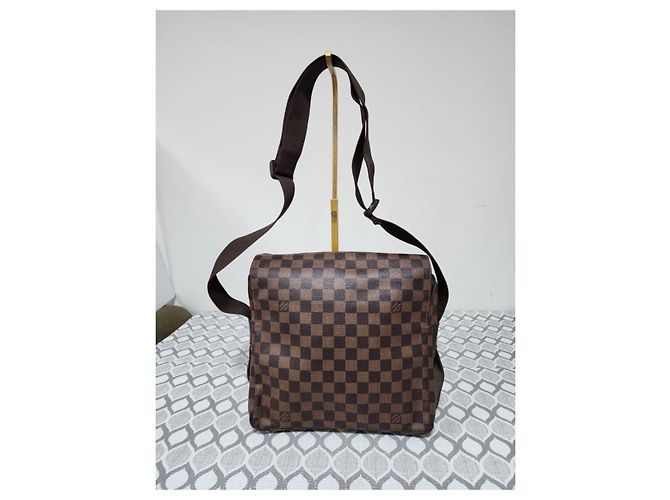 LOUIS VUITTON Borsa Messenger Naviglio in Tela Damier Marrone - vista 12
