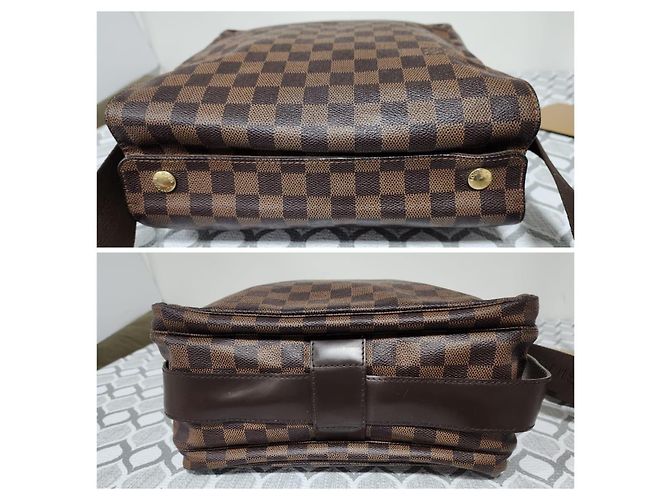 LOUIS VUITTON Borsa Messenger Naviglio in Tela Damier Marrone - vista 6