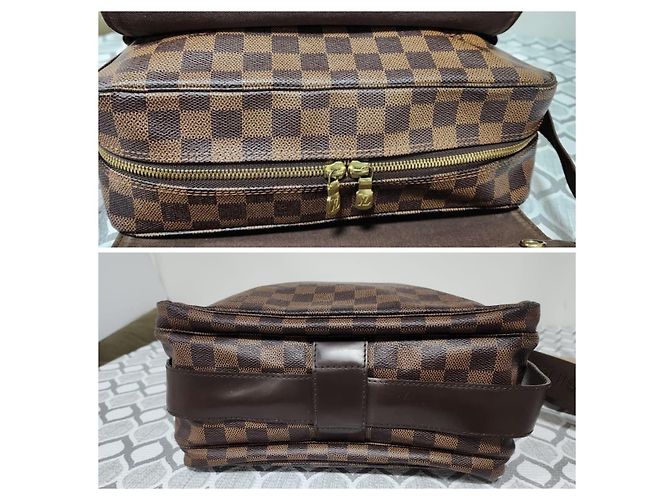 LOUIS VUITTON Borsa Messenger Naviglio in Tela Damier Marrone - vista 7