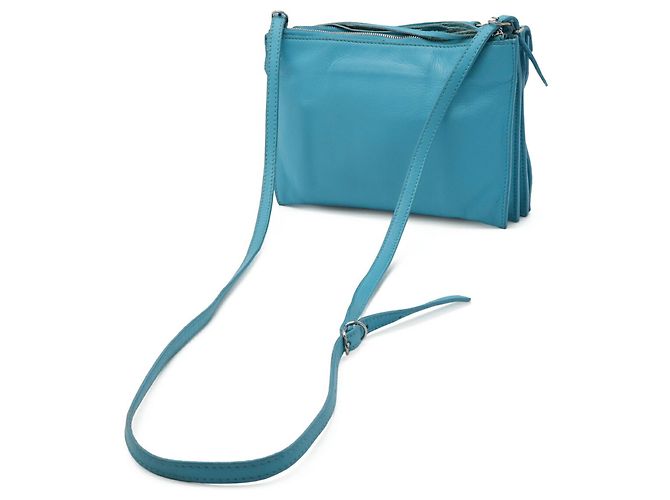 Borsa Clutch Balenciaga Paper Triple XS Turchese - vista 3