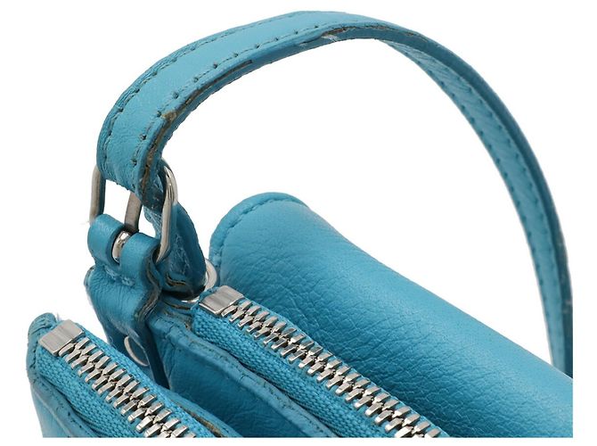 Borsa Clutch Balenciaga Paper Triple XS Turchese - vista 5