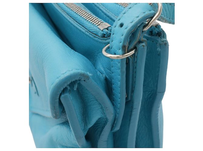 Borsa Clutch Balenciaga Paper Triple XS Turchese - vista 6