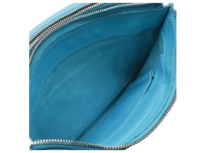 Borsa Clutch Balenciaga Paper Triple XS Turchese - vista 7