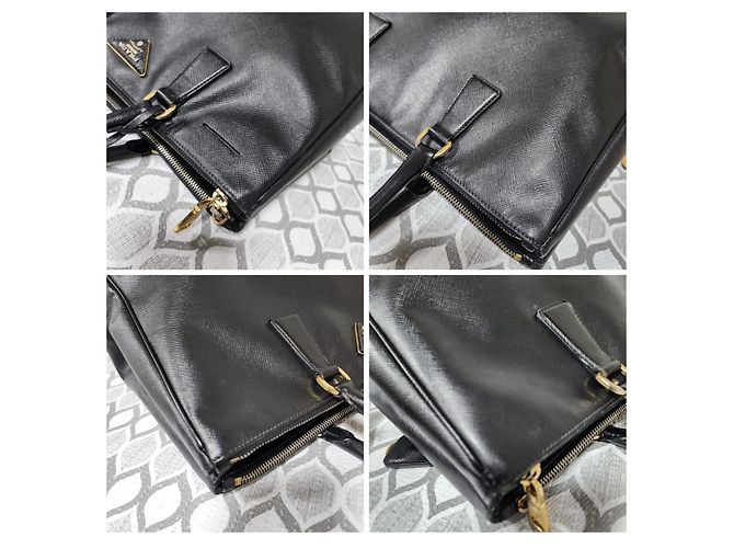 PRADA Saffiano Lux Gran Galleria Doble Cierre Tote Negro - vista 10