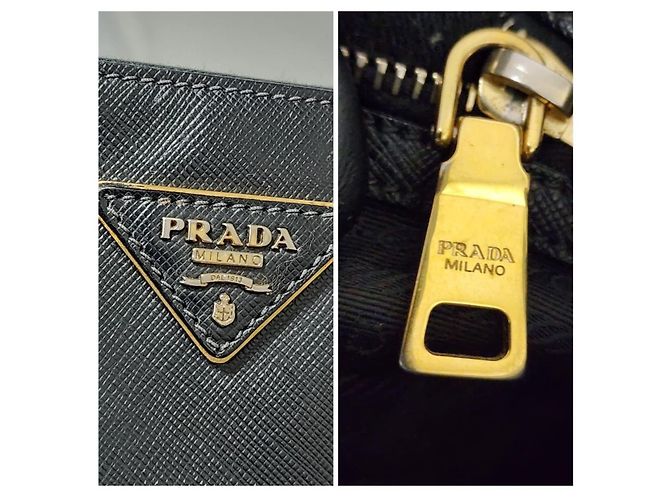 PRADA Saffiano Lux Gran Galleria Doble Cierre Tote Negro - vista 5