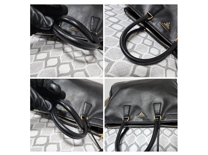 PRADA Saffiano Lux Gran Galleria Doble Cierre Tote Negro - vista 7