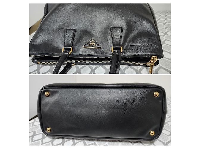 PRADA Saffiano Lux Gran Galleria Doble Cierre Tote Negro - vista 8