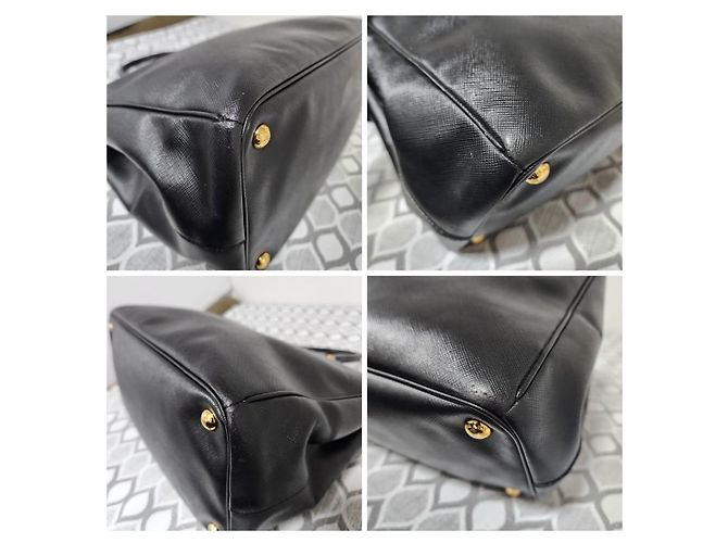PRADA Saffiano Lux Gran Galleria Doble Cierre Tote Negro - vista 9