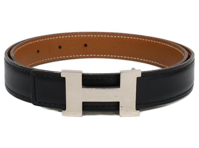 Reversibler Ledergürtel Constance von Hermès Braun Schwarz - Ansicht 2