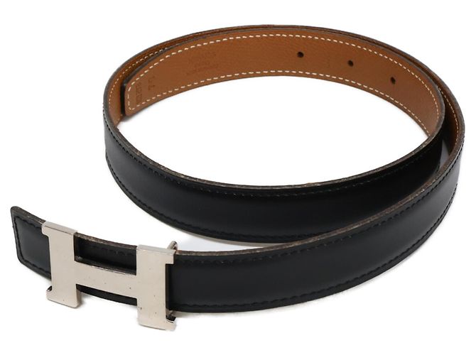 Reversibler Ledergürtel Constance von Hermès Braun Schwarz - Ansicht 3