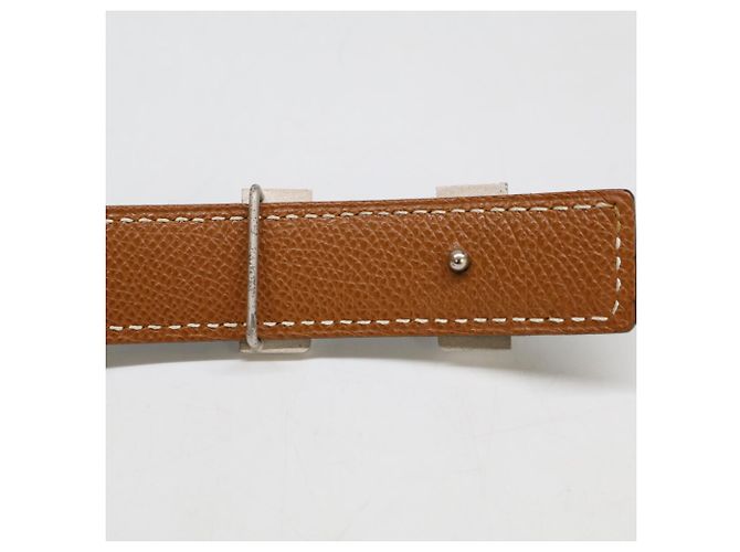Reversibler Ledergürtel Constance von Hermès Braun Schwarz - Ansicht 5