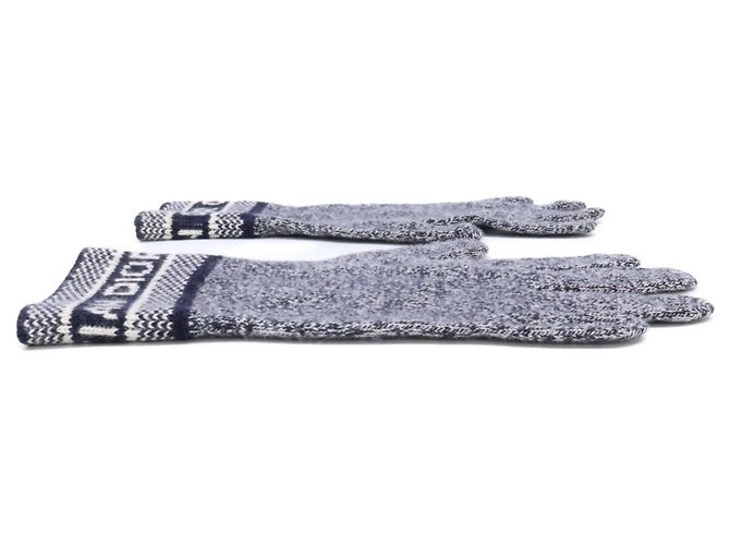 Guanti in misto cashmere e lana per uomo Christian Dior Blu navy - vista 2