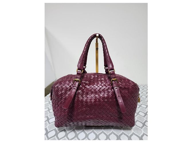 Bottega Veneta Intrecciato Top Handle Bag Burgundy - view 2