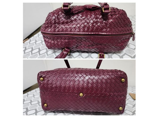 Bottega Veneta Intrecciato Top Handle Bag Burgundy - view 3