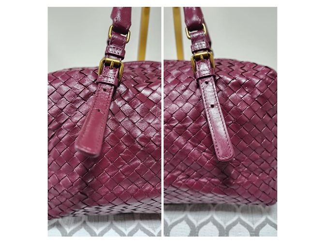 Bottega Veneta Intrecciato Top Handle Bag Burgundy - view 5