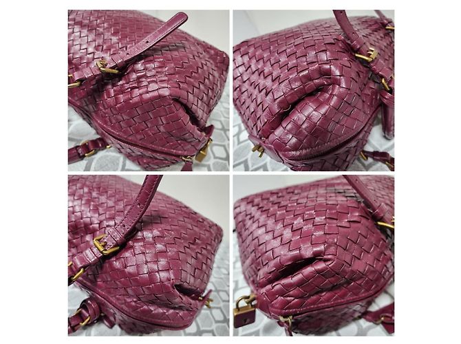 Bottega Veneta Intrecciato Top Handle Bag Burgundy - view 6