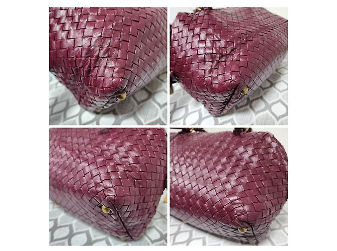 Bottega Veneta Intrecciato Top Handle Bag Burgundy - view 9