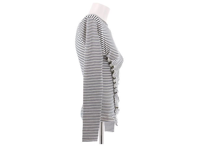 Paco Rabanne Camiseta de manga larga a rayas Blanco - vista 3