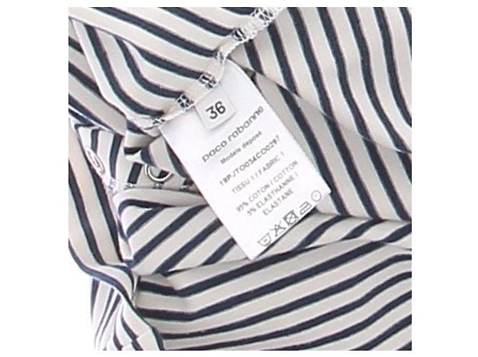 Paco Rabanne Camiseta de manga larga a rayas Blanco - vista 6