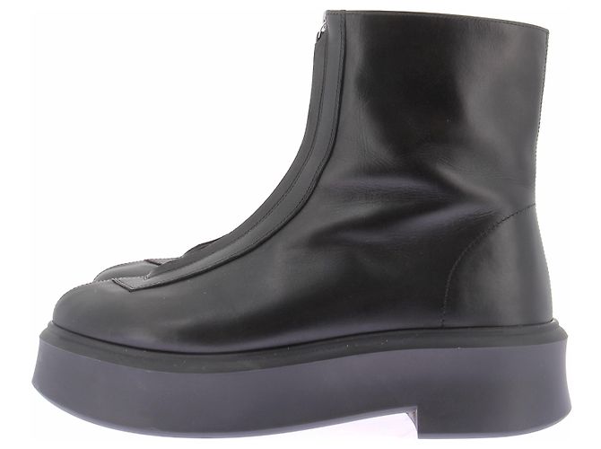 Botines de cuero negro The Row - vista 3