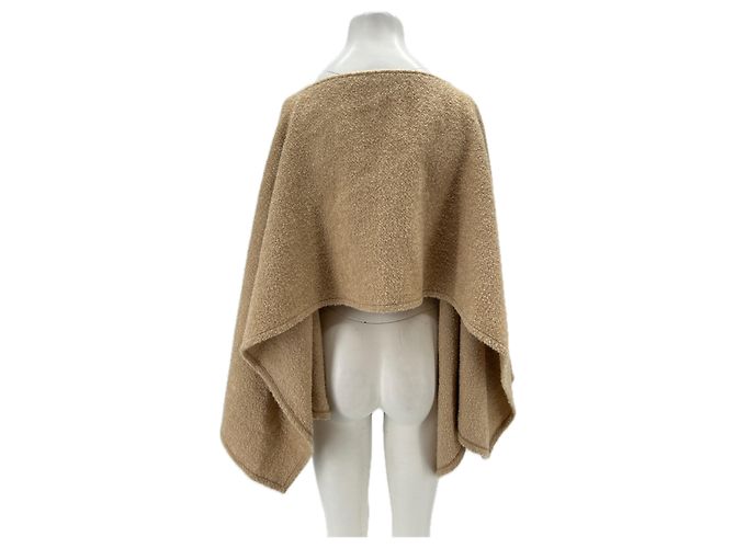 Autre Marque Poncho de lã bege - vista 2