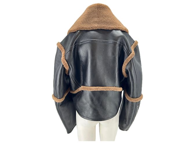 Autre Marque Giacca Bomber MESDYVEN in pelle nera Nero - vista 2