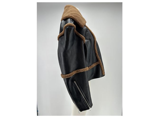 Autre Marque Giacca Bomber MESDYVEN in pelle nera Nero - vista 4