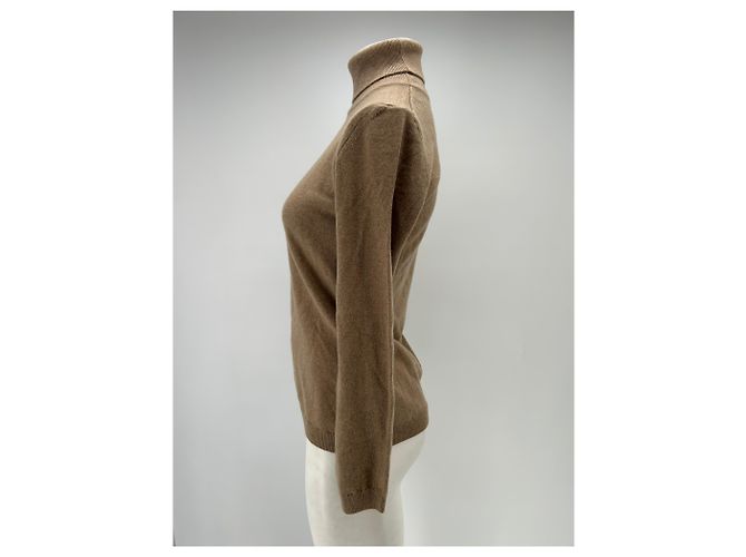 Autre Marque Pull col roulé beige en cachemire - vue 4