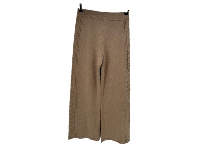 Autre Marque Pantalón recto marrón de cachemira Castaño - vista 2