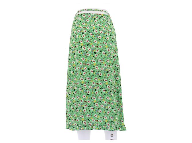 Falda Miu Miu verde estampada de viscosa - vista 2