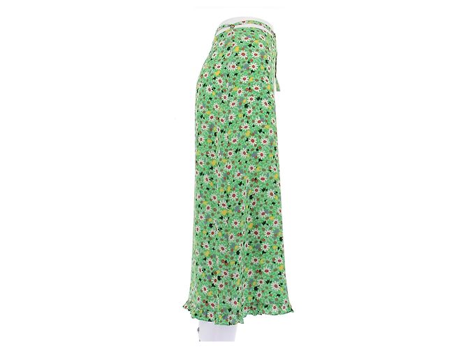 Falda Miu Miu verde estampada de viscosa - vista 3