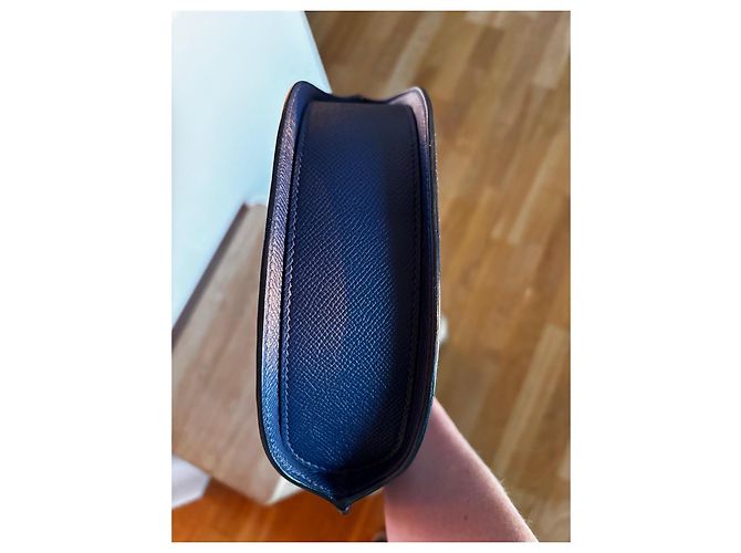 Borsa Baton de Craie in pelle blu navy Hermès Blu scuro - vista 10