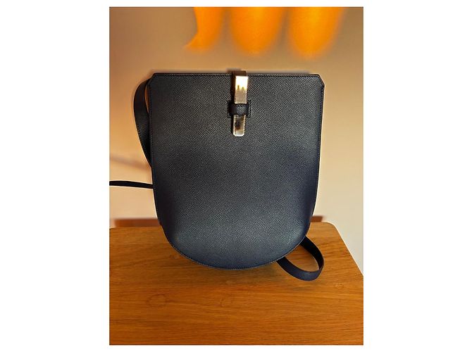 Borsa Baton de Craie in pelle blu navy Hermès Blu scuro - vista 2