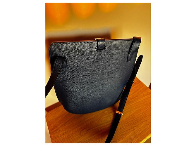 Borsa Baton de Craie in pelle blu navy Hermès Blu scuro - vista 4