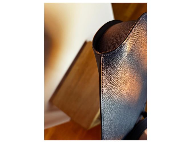 Borsa Baton de Craie in pelle blu navy Hermès Blu scuro - vista 5